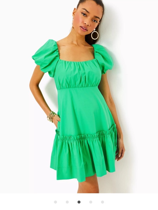 Lilly Pulitzer Dresses & Skirts - Lilly Pulitzer Bright Green Puff-Sleeve Mini Dress